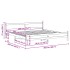 Estructura de cama sin colchón madera maciza de pino 200x200
