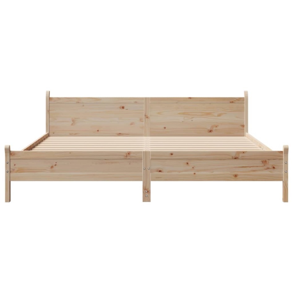 Estructura de cama sin colchón madera maciza de pino 200x200