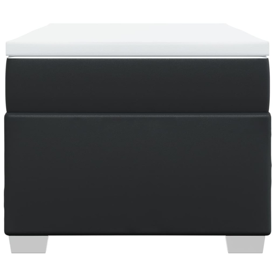 Cama box spring con colchón cuero sintético negro 90x190