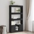 Aparador alto madera de ingeniería negro 92x33x180