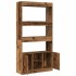 Aparador alto madera ingeniería madera envejecida 92x33x180
