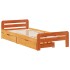 Estructura de cama sin colchón madera maciza marrón 75x190