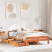 Estructura de cama sin colchón madera maciza marrón 120x190 cm