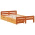 Estructura de cama sin colchón madera maciza marrón 120x190