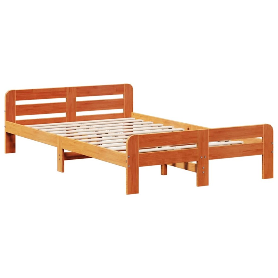 Estructura de cama sin colchón madera maciza marrón 120x190