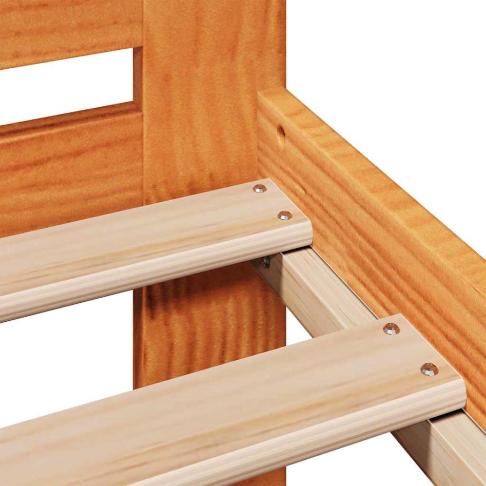 Estructura de cama sin colchón madera maciza marrón 120x190