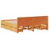 Cama sin colchón con cabecero madera de pino marrón 180x200
