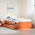 Cama sin colchón con cajones madera de pino marrón 90x200
