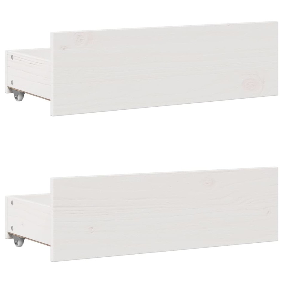 Cama sin colchón con cajones madera de pino blanco 140x190