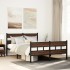 Estructura de cama sin colchón metal marrón roble 150x200