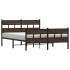 Estructura de cama sin colchón metal marrón roble 150x200