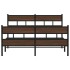 Estructura de cama sin colchón metal marrón roble 150x200