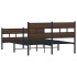 Estructura de cama sin colchón metal marrón roble 150x200