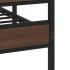 Estructura de cama sin colchón metal marrón roble 150x200