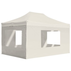 Carpa plegable profesional con paredes aluminio crema 4,5x3