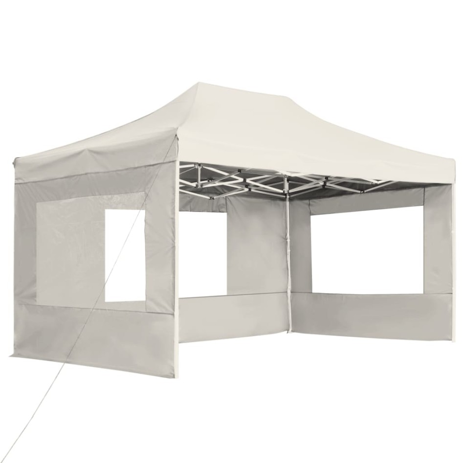 Carpa plegable profesional con paredes aluminio crema 4,5x3