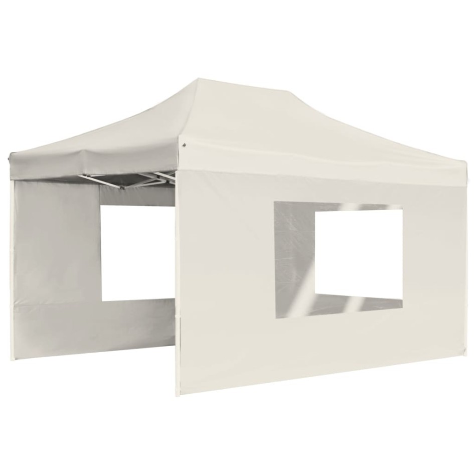 Carpa plegable profesional con paredes aluminio crema 4,5x3