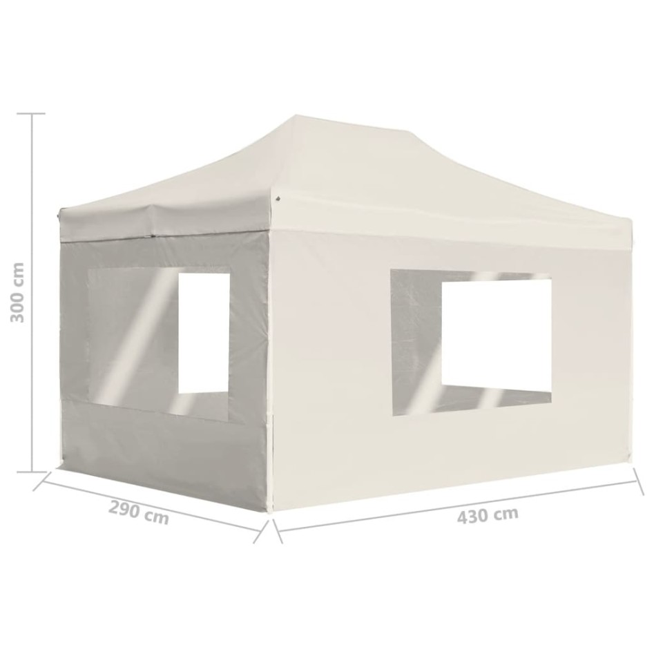 Carpa plegable profesional con paredes aluminio crema 4,5x3