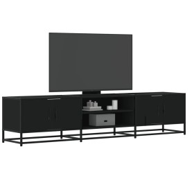Mueble de TV madera de ingeniería negro 180x35x41
