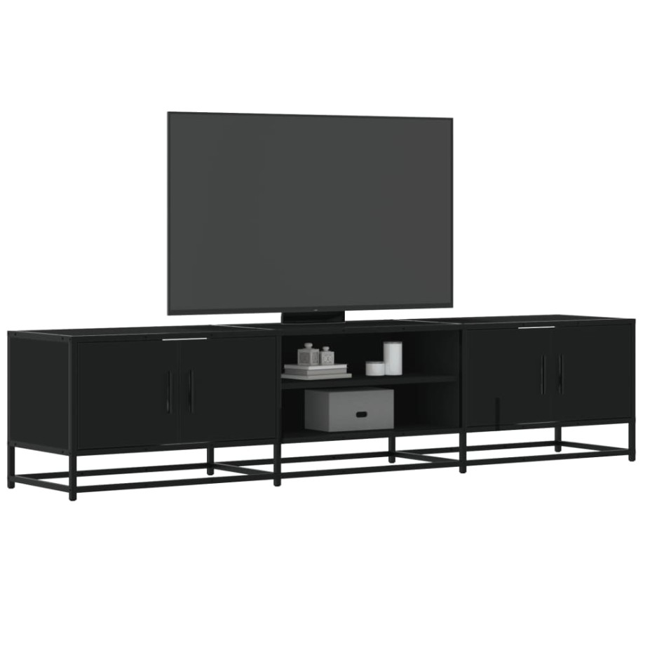 Mueble de TV madera de ingeniería negro 180x35x41