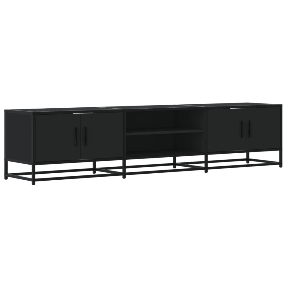 Mueble de TV madera de ingeniería negro 180x35x41