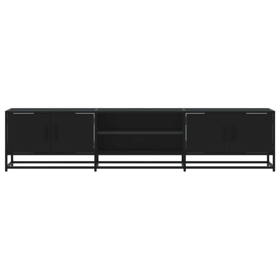Mueble de TV madera de ingeniería negro 180x35x41
