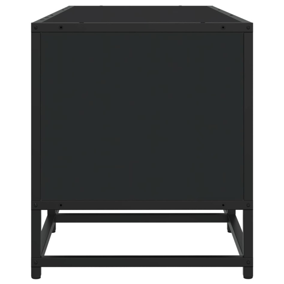 Mueble de TV madera de ingeniería negro 180x35x41