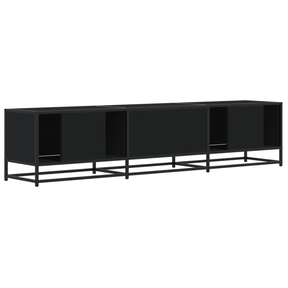 Mueble de TV madera de ingeniería negro 180x35x41