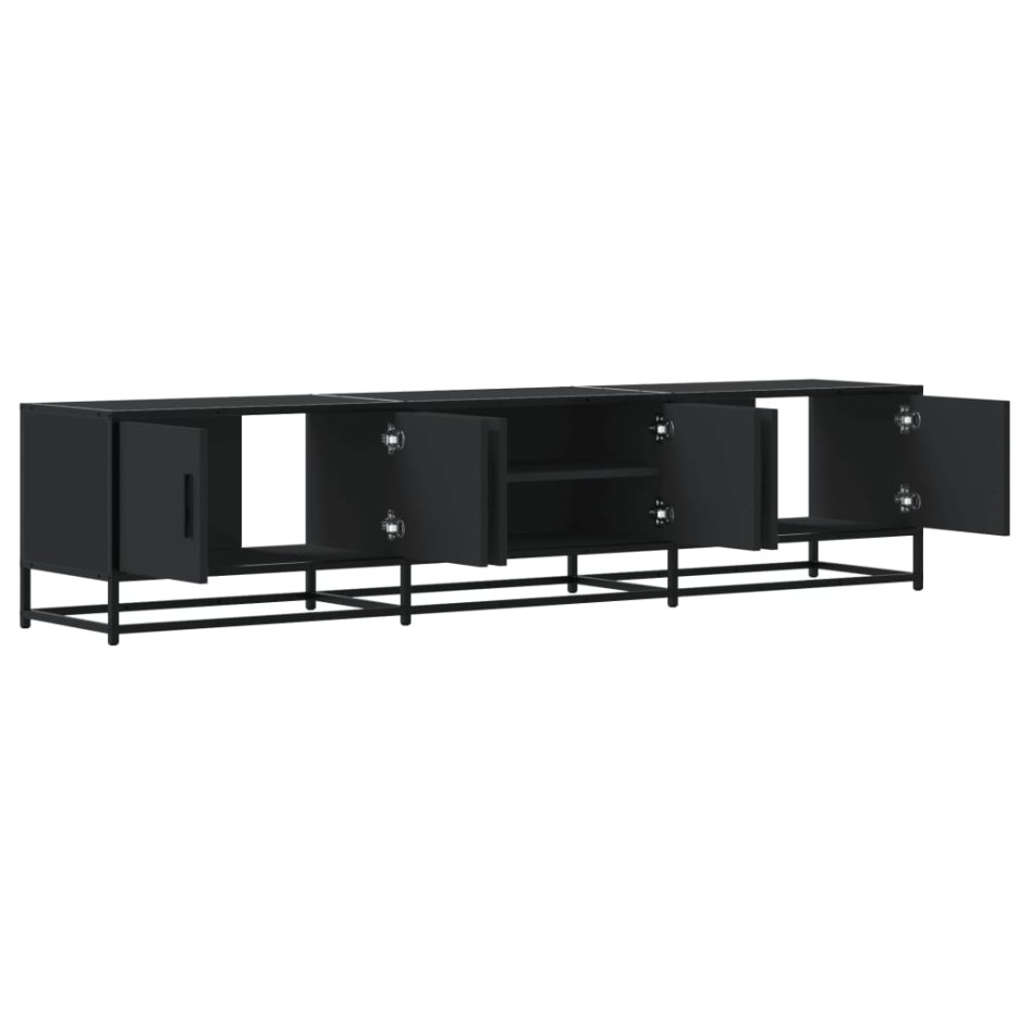 Mueble de TV madera de ingeniería negro 180x35x41