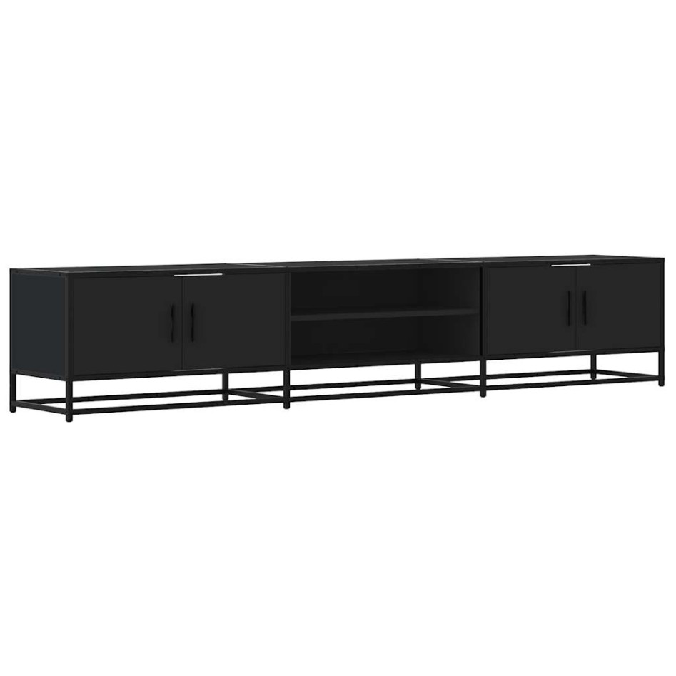 Mueble para TV madera de ingeniería negro 210x35x41