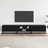 Mueble para TV madera de ingeniería negro 210x35x41