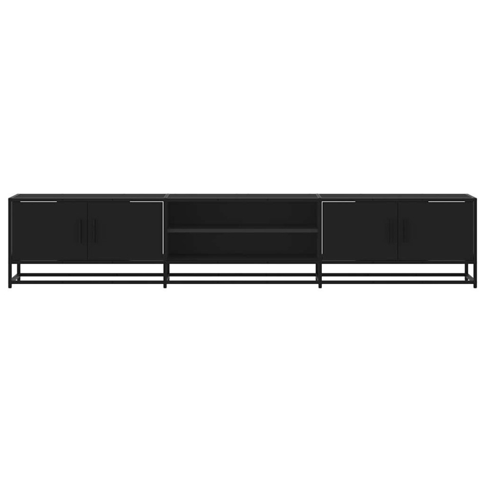 Mueble para TV madera de ingeniería negro 210x35x41