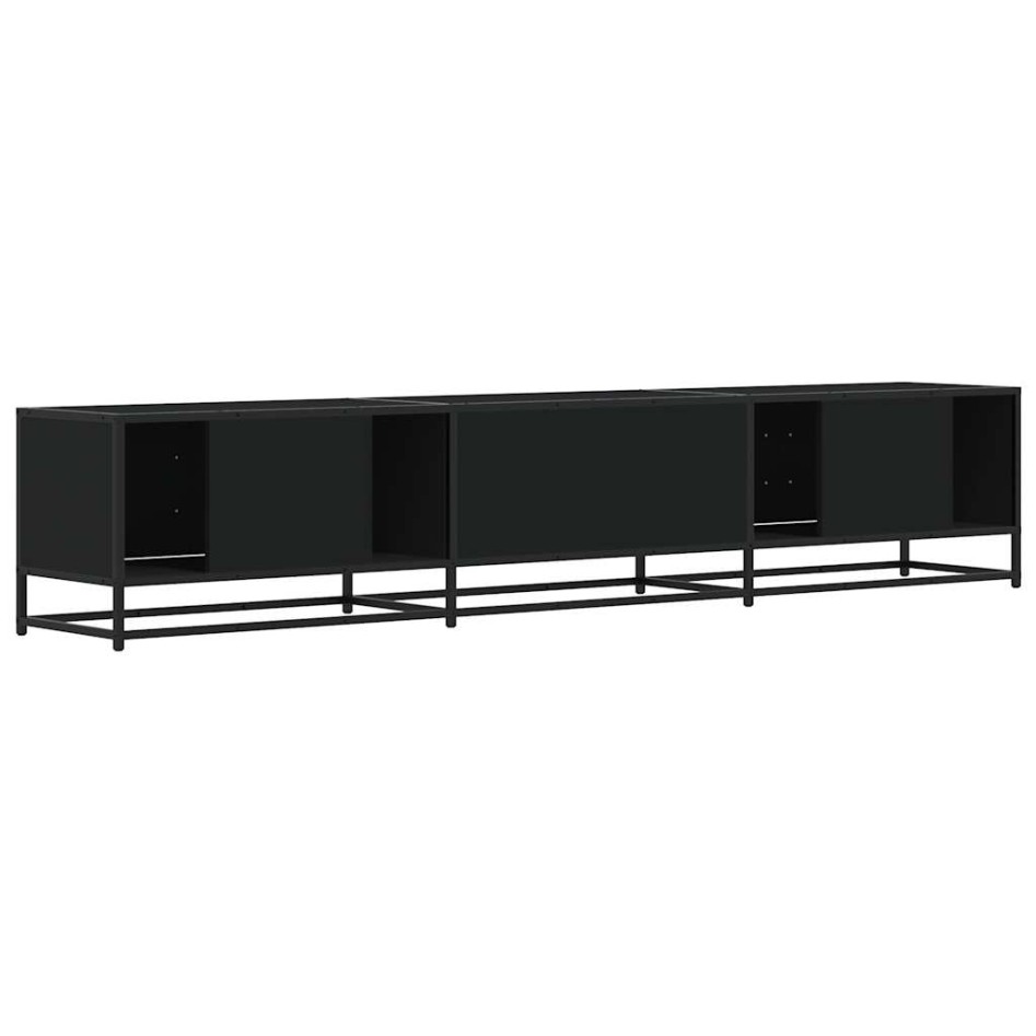Mueble para TV madera de ingeniería negro 210x35x41