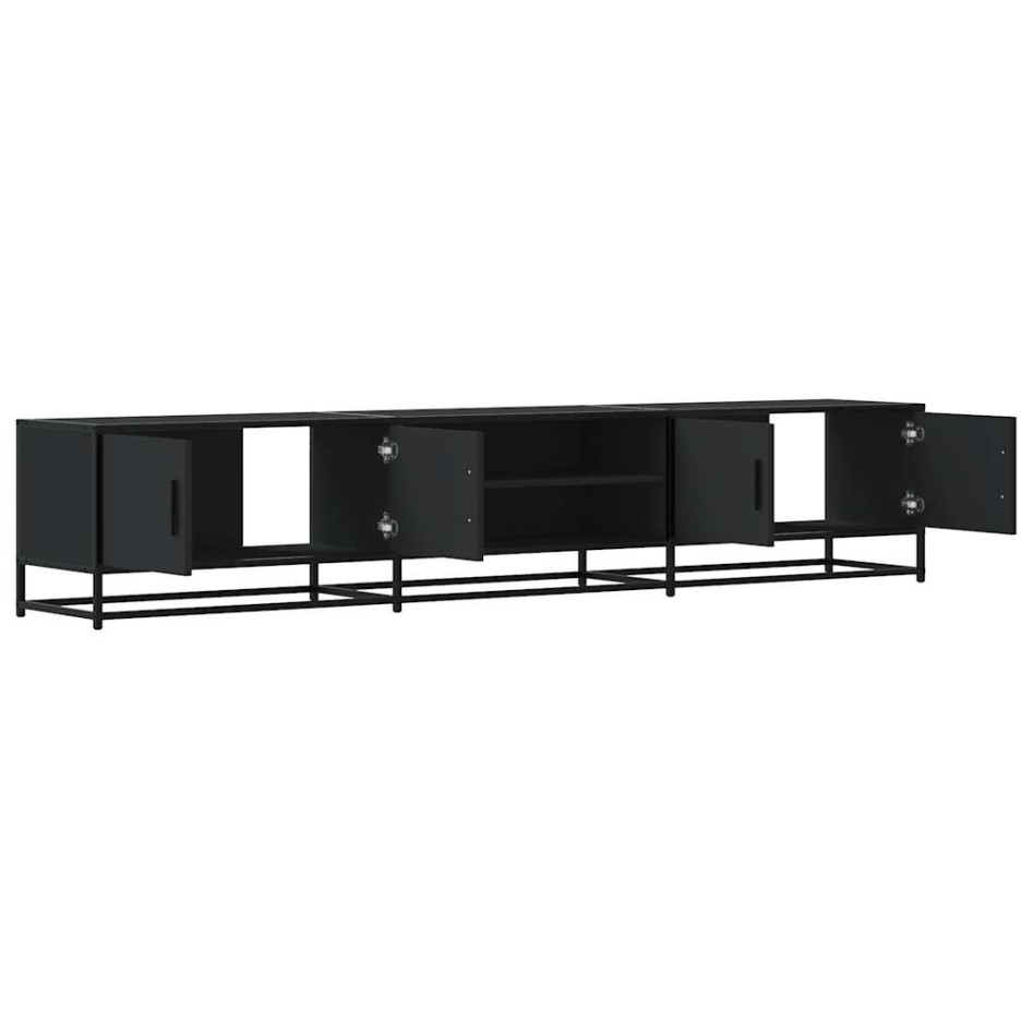 Mueble para TV madera de ingeniería negro 210x35x41