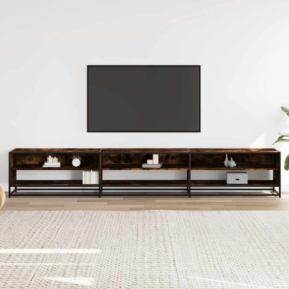 Mueble de TV madera de ingeniería roble ahumado 270x40x46
