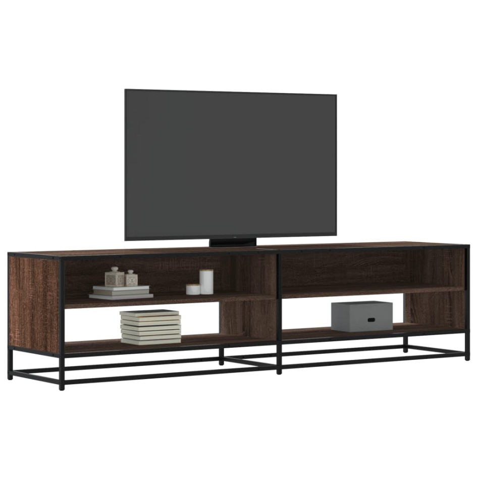 Mueble de TV madera de ingeniería marrón roble 180,5x40x46