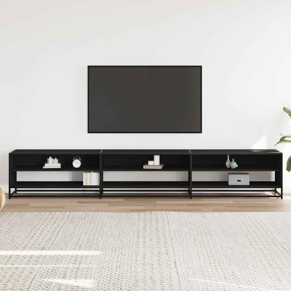 Mueble de TV madera de ingeniería negro 270x40x46