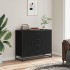 Aparador de madera de ingeniería negro 92x35x76