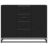Aparador de madera de ingeniería negro 92x35x76