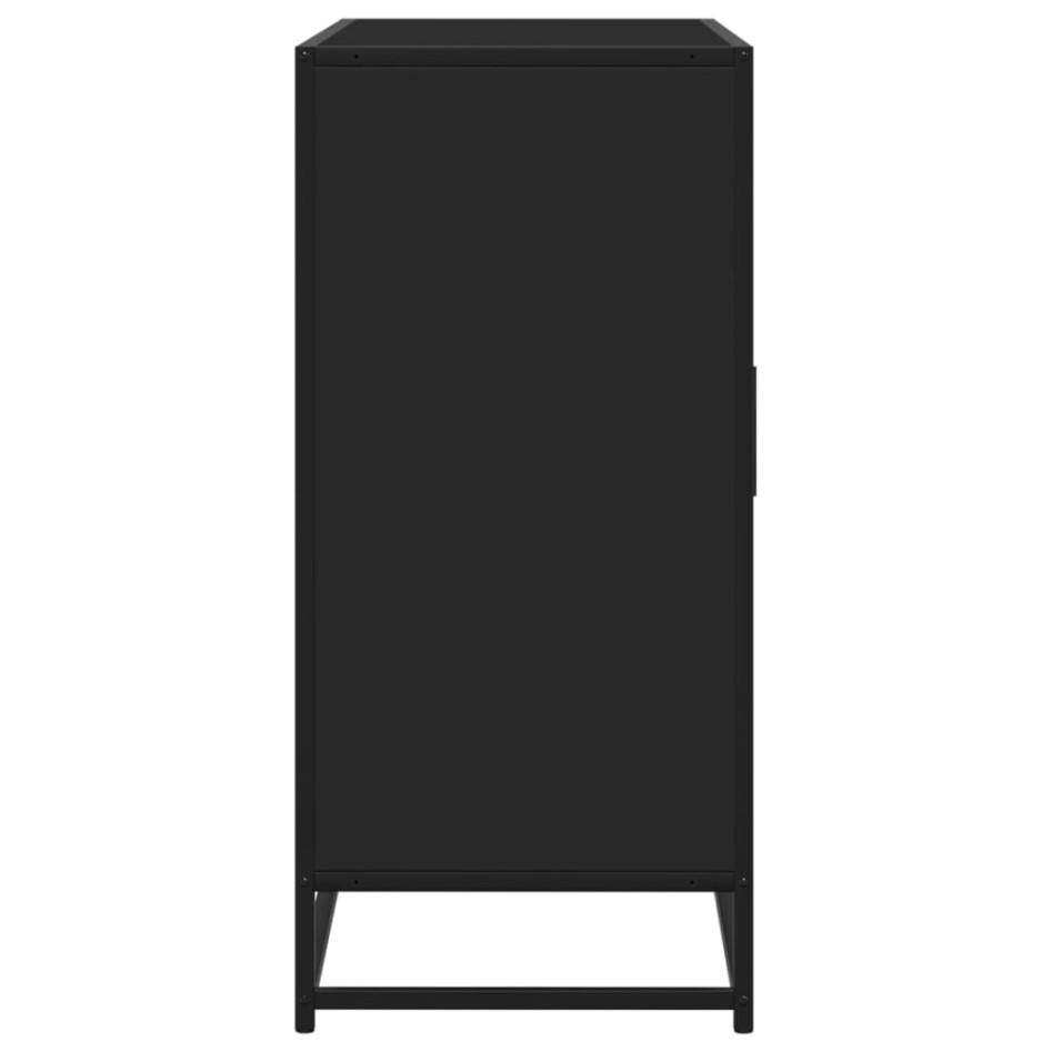 Aparador de madera de ingeniería negro 92x35x76