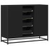 Aparador de madera de ingeniería negro 92x35x76
