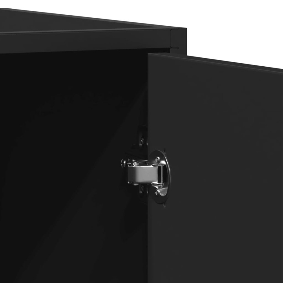 Aparador de madera de ingeniería negro 92x35x76