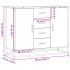 Aparador de madera de ingeniería negro 92x35x76