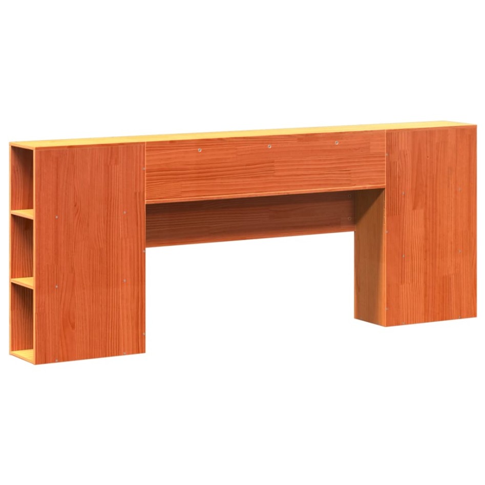 Cabecero de cama almacenaje madera maciza pino marrón 180