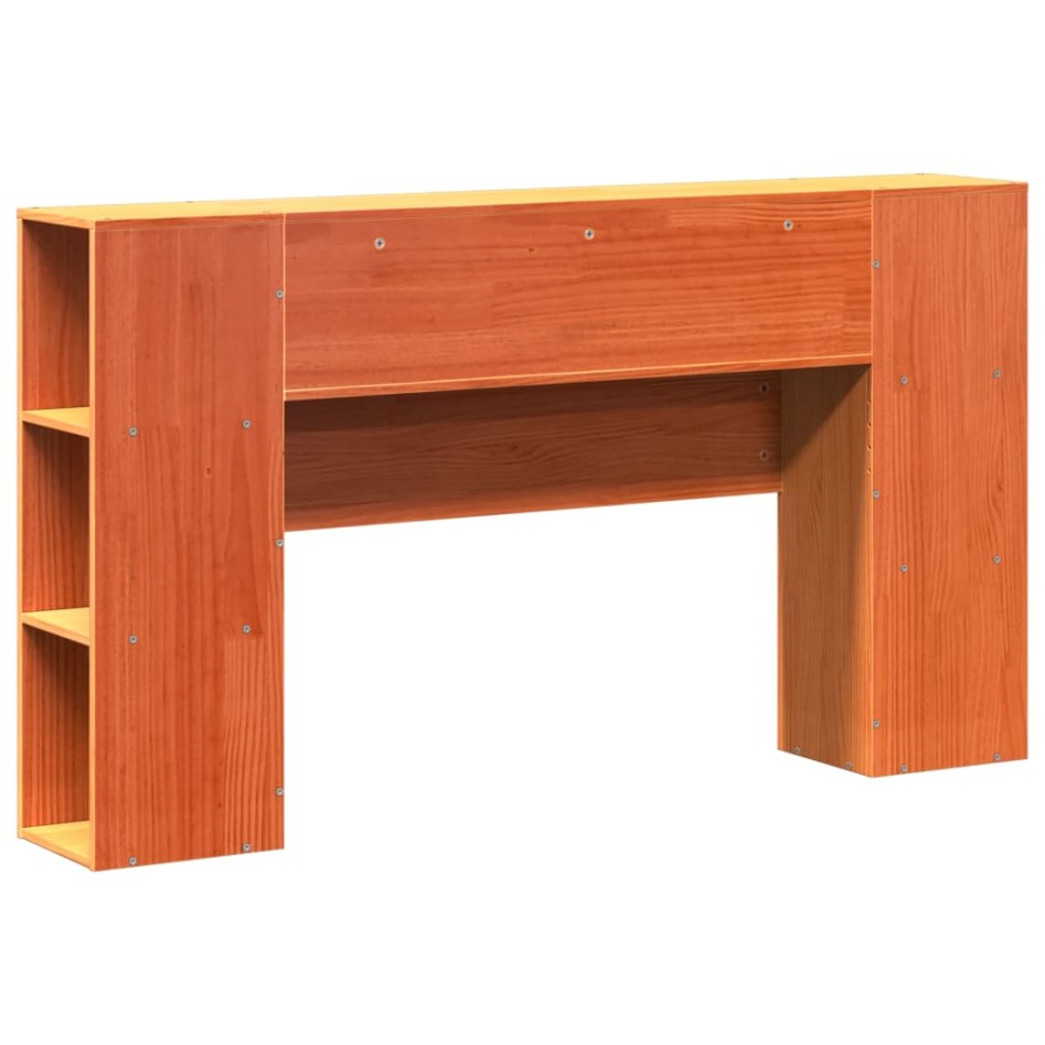 Cabecero de cama almacenaje madera maciza pino marrón 135