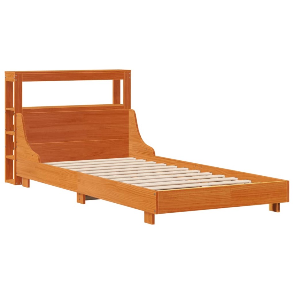 Estructura de cama sin colchón madera de pino marrón 90x200