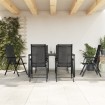 Juego de comedor para jardín 7 piezas aluminio negro