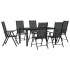 Juego de comedor para jardín 7 piezas aluminio