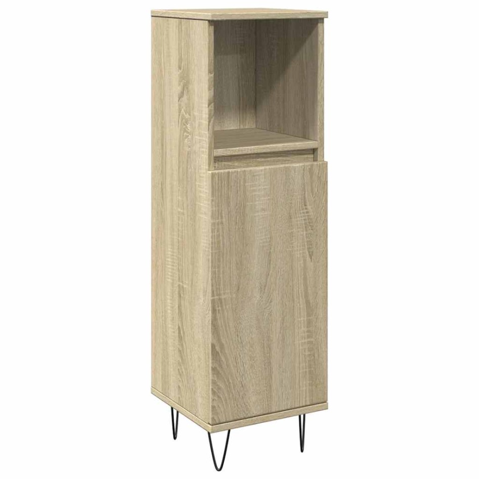 Set de muebles de baño 3 pzas madera contrachapada roble