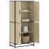 Aparador alto madera de ingeniería roble Sonoma 68x35x139